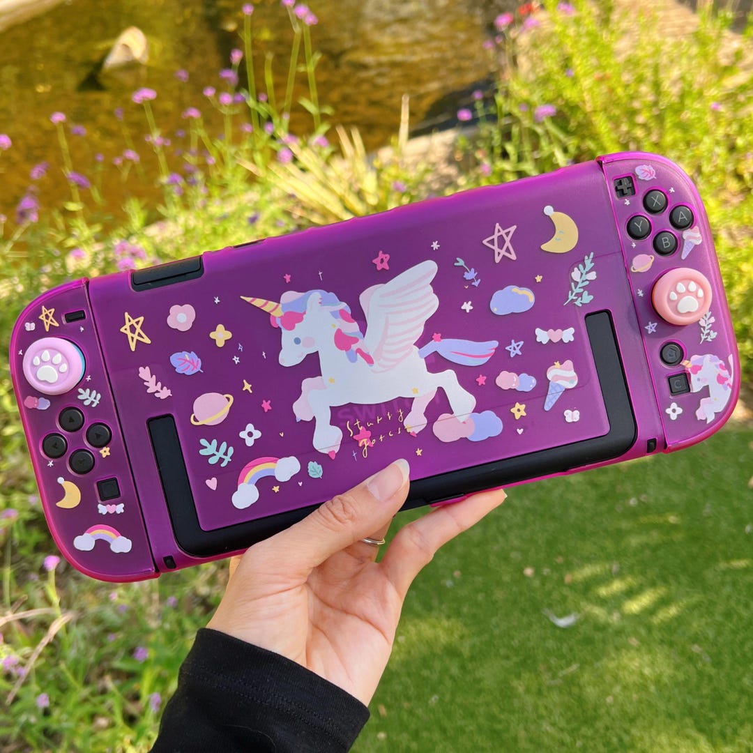 Starry Forest Unicorn Case for Nintendo Switch 2, Dockable Cute