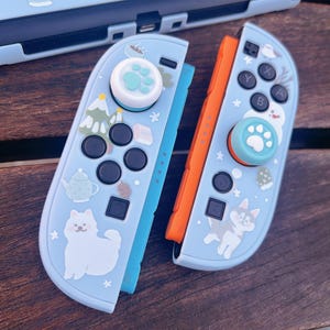 Starry Forest Cute Christmas cases for Switch 2 joycon, Soft kawaii switch Oled joycon skin shell, tpu clear nintendo joy-con pink cover image 4