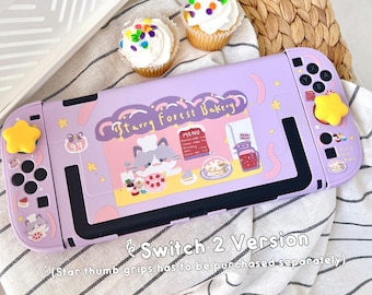 Starry Forest Cat Bakery Case for Nintendo Switch 2, Switch Oled