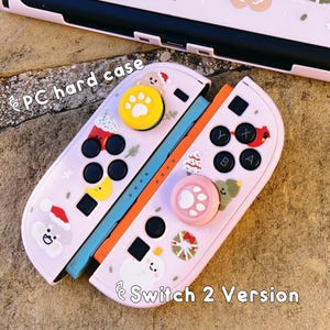 Starry Forest Cute Christmas cases for Switch 2 joycon, Soft kawaii switch Oled joycon skin shell, tpu clear nintendo joy-con pink cover image 2