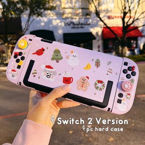 Starry Forest Cozy Christmas Hülle für Nintendo Switch 2, Pinke Switch Oled Zubehör, niedliche kawaii Hülle für Nintendo, Geschenk für Gamer For Switch 2