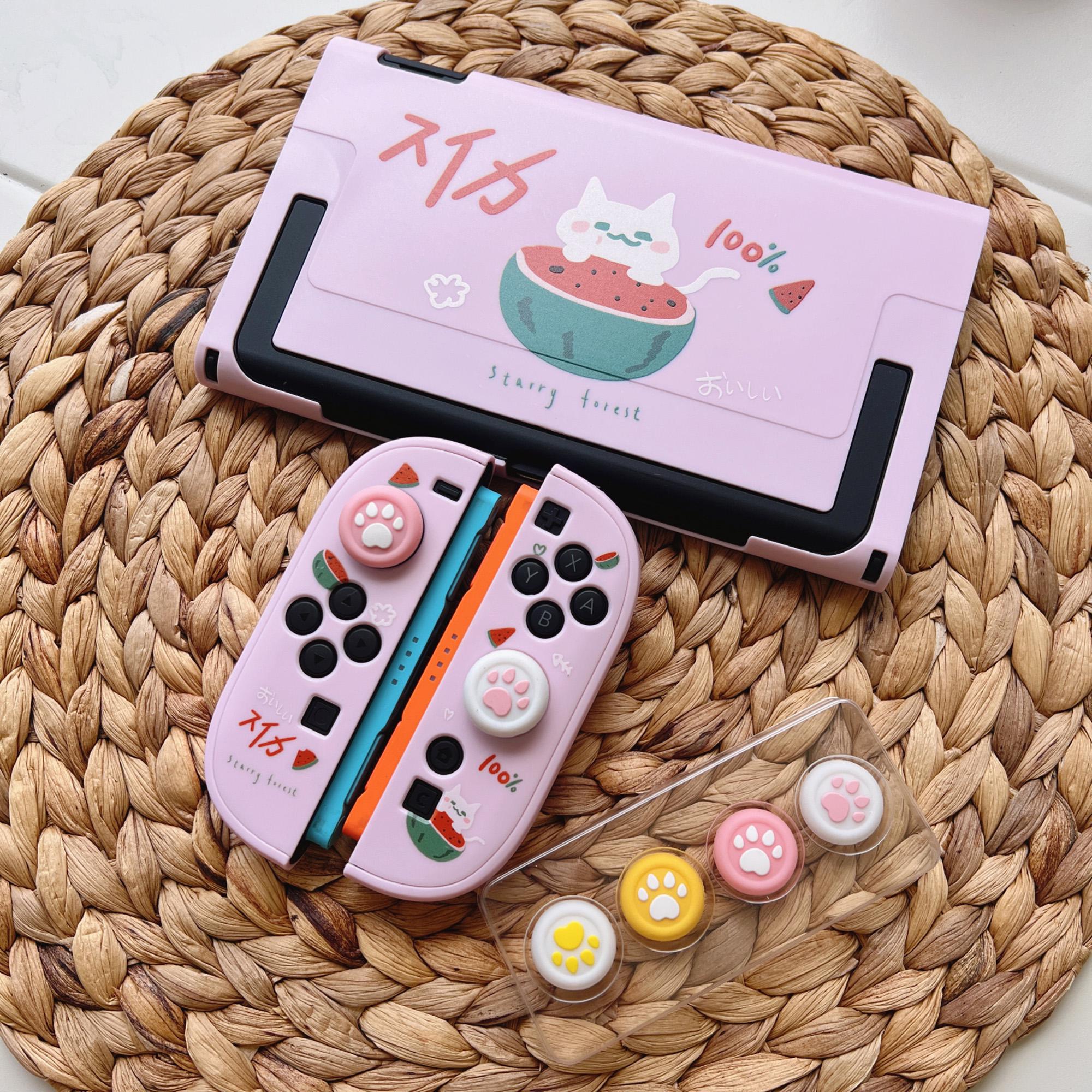 Starry Forest Watermelon Cat Case for Nintendo Switch 2, Cute Pink