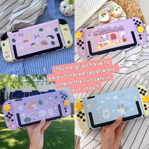 Starry Forest Case for Switch 2, Cute hard plastic Nintendo switch 2 shell, Kawaii Switch cover skin accessories, pink purple cat dog case image 5