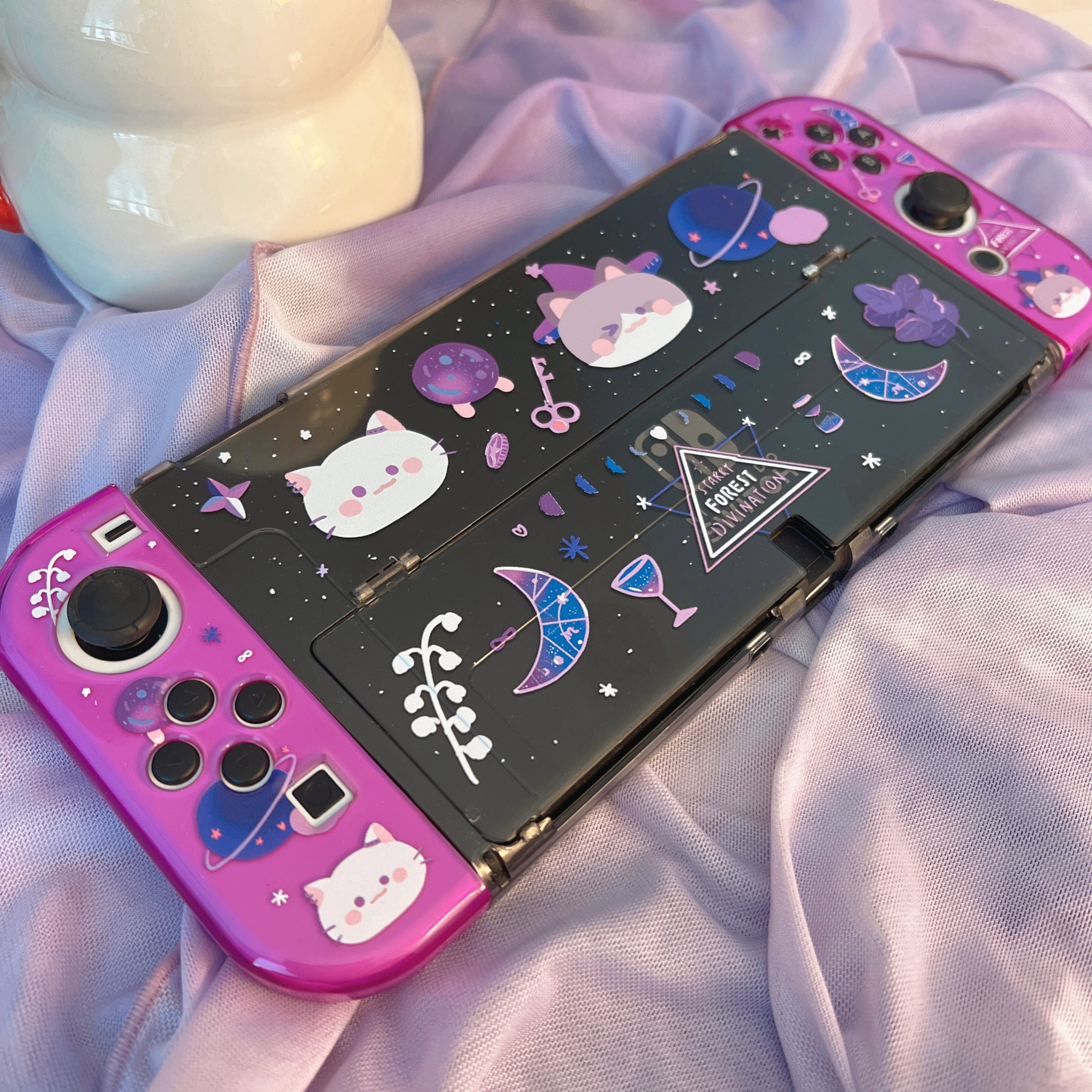 Starry Forest Cat Divination Nintendo Switch 2 Oled Case, Kawaii