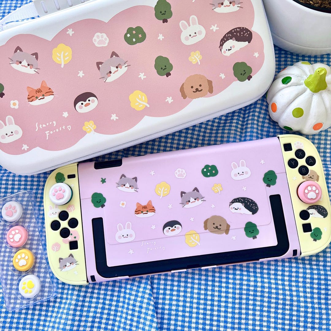 Nintendo Switch 2用 星空の森 森の動物ケース、かわいいカラー