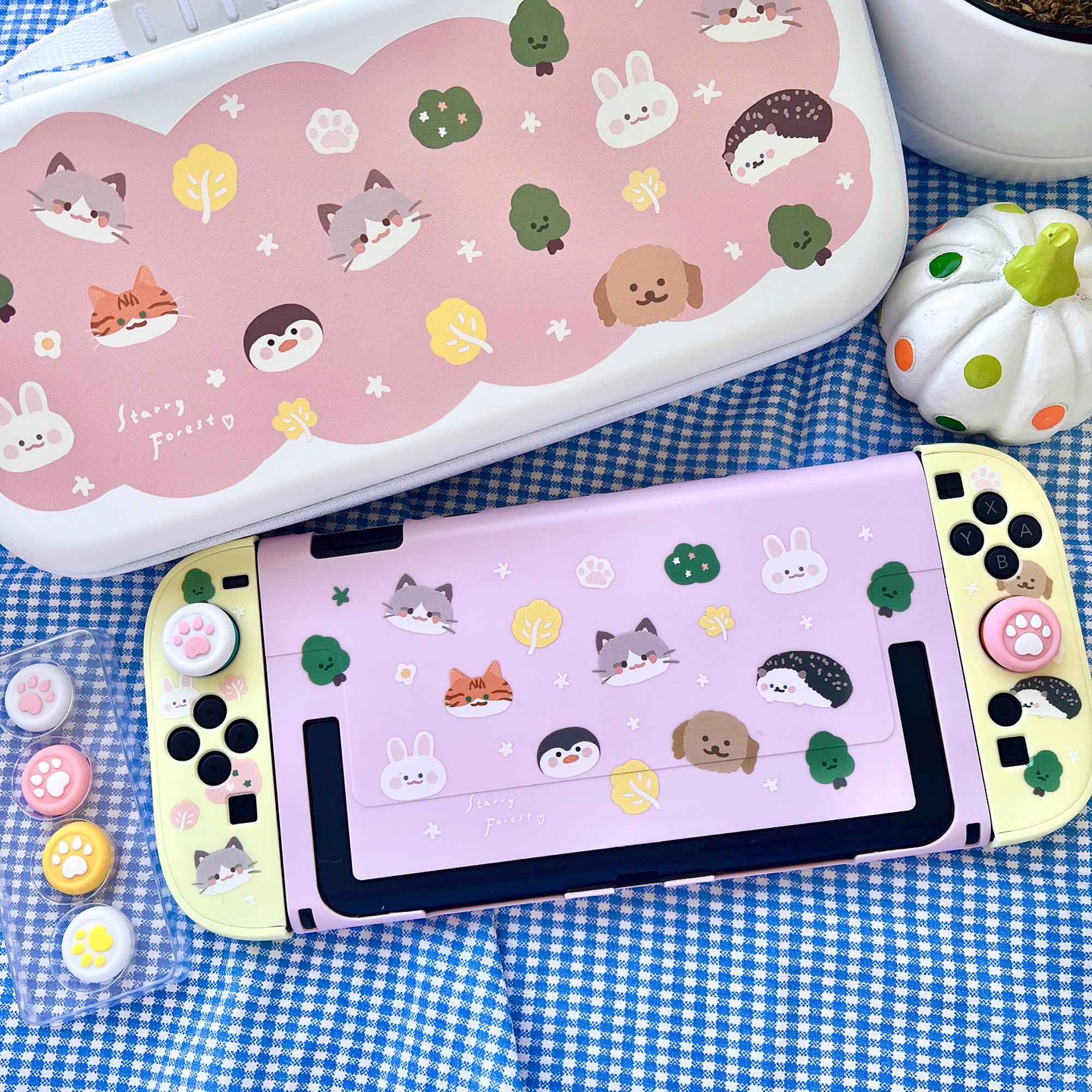 Nintendo Switch 2用 星空の森 森の動物ケース、かわいいカラー