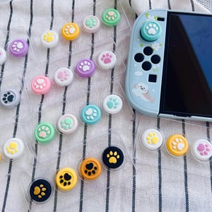 Starry Forest Thumb Grips 4 pcs set for Switch 2, Cute Paw Switch 2 Accessory, Kawaii Thumb Grip Caps for Nintendo Switch 2 only