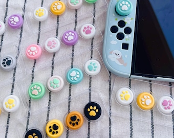 Starry Forest Thumb Grips 4 pcs set for Switch 2, Cute Paw Switch 2 Accessory, Kawaii Thumb Grip Caps for Nintendo Switch 2 only