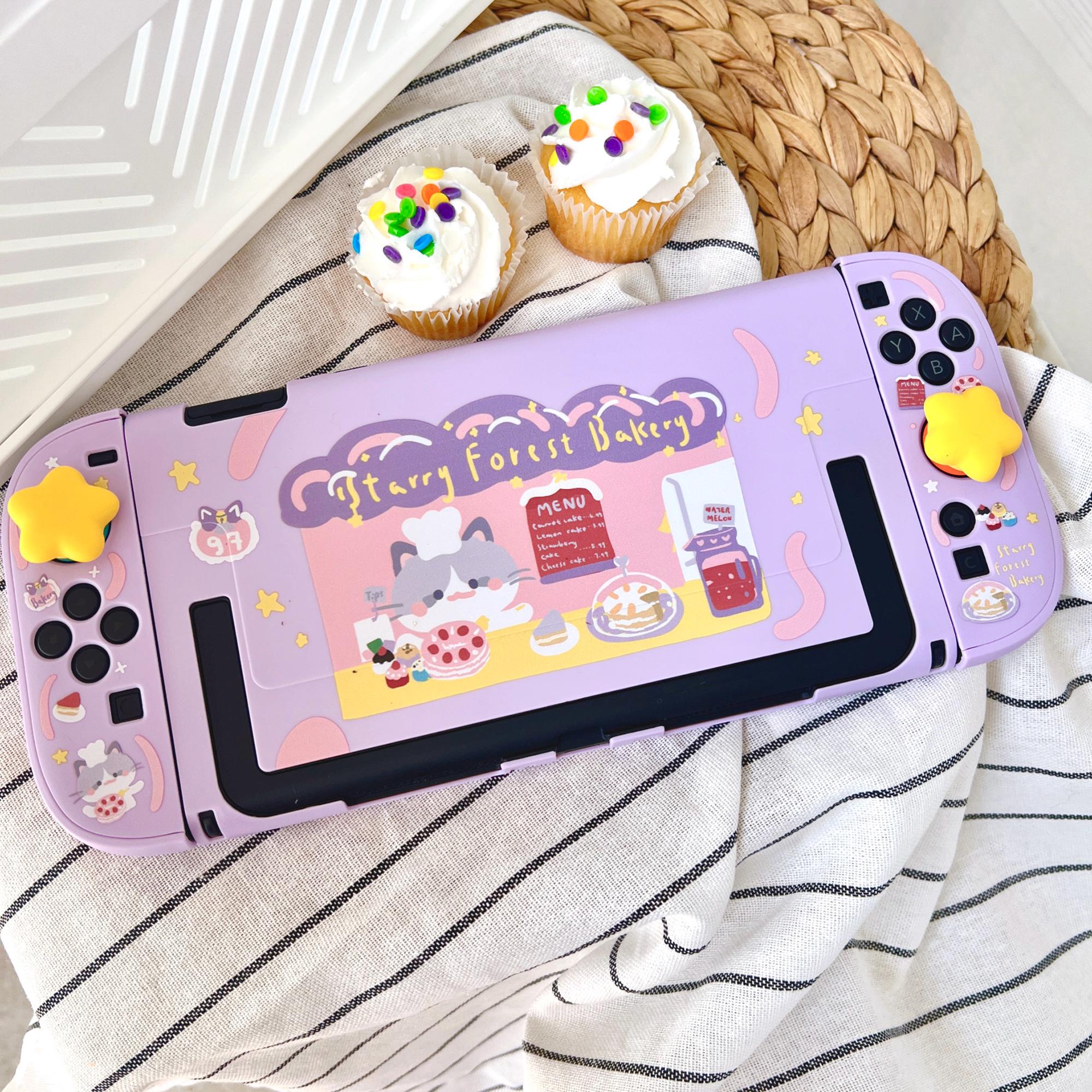 Starry Forest Cat Bakery Case for Nintendo Switch 2, Dockable Cute