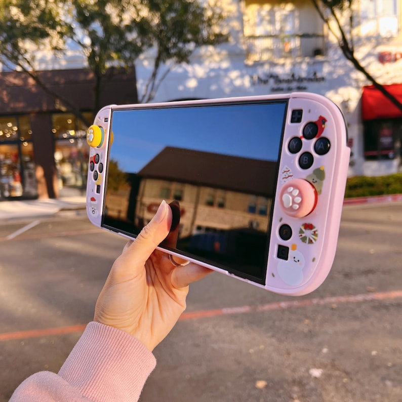 Starry Forest Cozy Christmas Hülle für Nintendo Switch 2, Pinke Switch Oled Zubehör, niedliche kawaii Hülle für Nintendo, Geschenk für Gamer Bild 9
