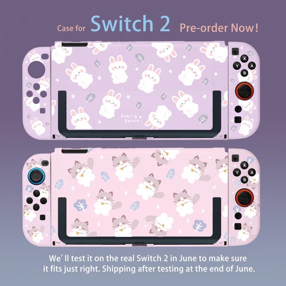 Starry Forest Cat Bunny Print Case for Nintendo Switch 2