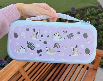 Starry Forest Piping Plover Bird Carrying Bag for Switch 2, Accessories for Nintendo switch 2, Kawaii purple Switch sleeve, Switch 2 pouch