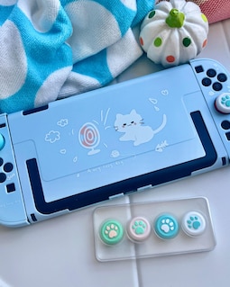 Starry Forest Breeze Cat Case for Nintendo Switch 2, Cute Blue