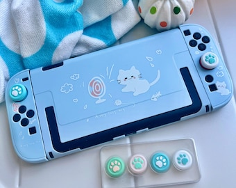 Starry Forest Breeze Cat Case for Nintendo Switch 2, Cute Blue