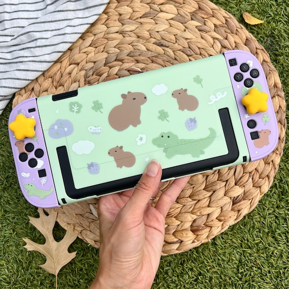 Starry Forest Capybara Crocodile Case for Nintendo Switch 2, Cute