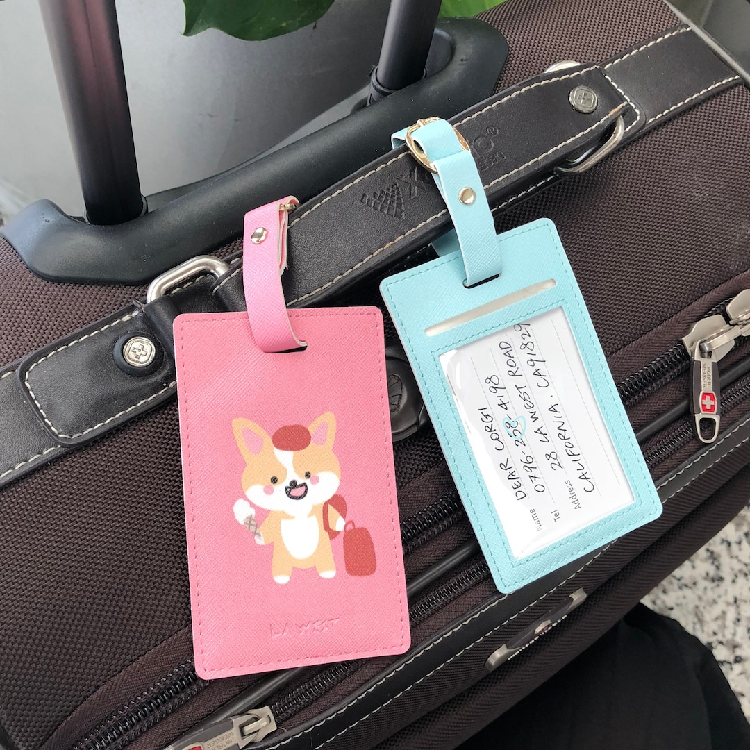 Original Designed Cute Dog Luggage Tag, Baggage Label, Suitcase Strap