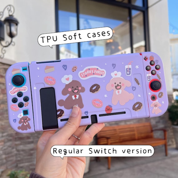 【河内】Nintendo Switch おまけつき Starry Forest Poodle Bakery Case for Nintendo Switch, Cute Purple