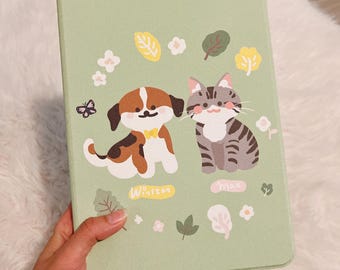 Custom Case of Your pets for iPad/Kindle, Personalized pet portrait ipad case, cute dog cat cover for iPad Air/pro/mini 6/5/4 2024 13&quot; 11&quot;