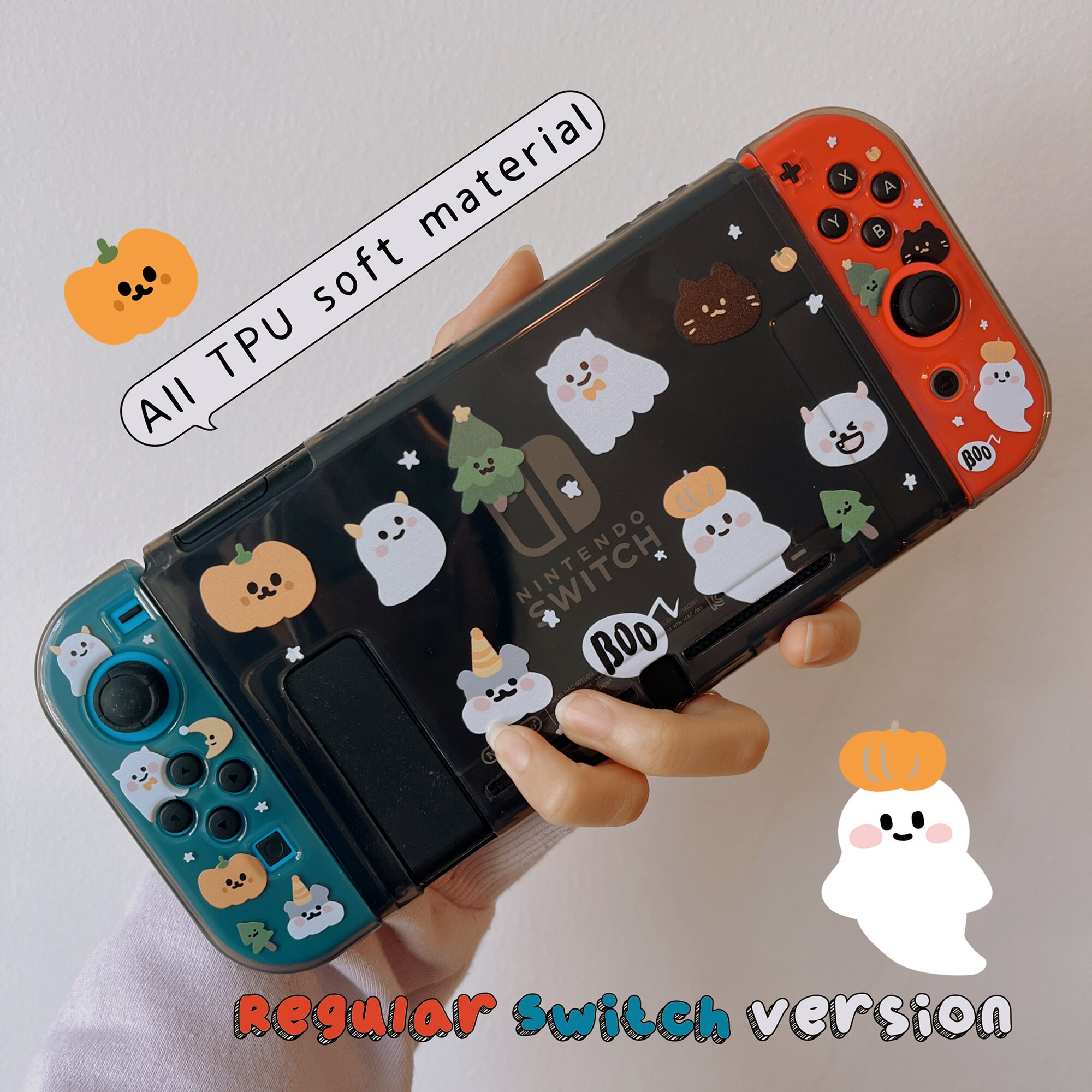 Starry Forest Halloween Nintendo Switch 2 Case, Kawaii Dog Cat