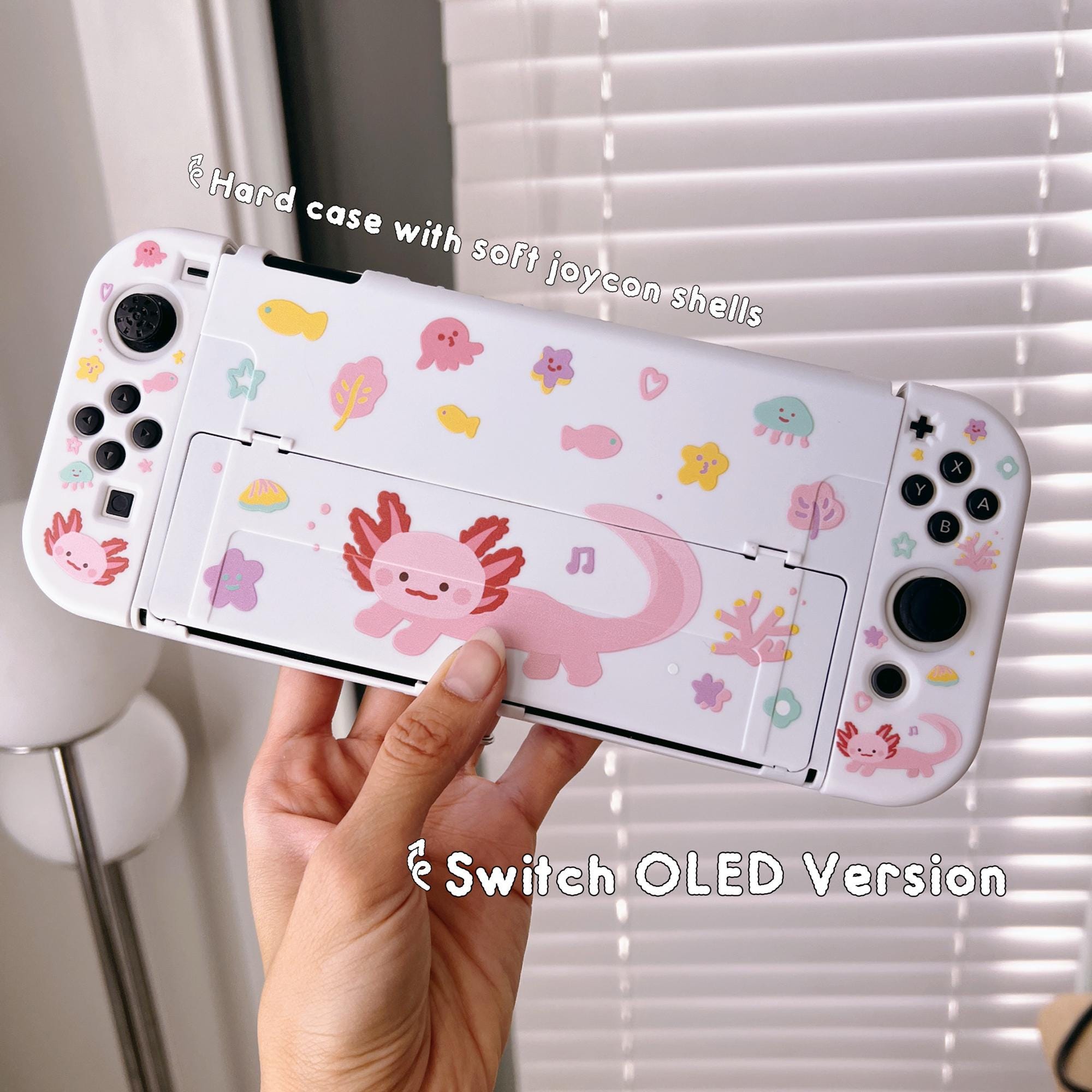 Starry Forest Axolotl Case for Nintendo Switch 2, Cute White