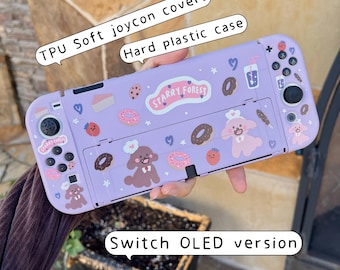 Starry Forest Poodle Bakery Case for Nintendo Switch, Cute Purple
