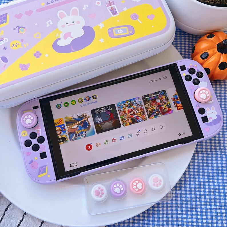 Nintendo Rabbit Pink Starry Forest Gamer Rabbit Carrying Bag for Switch 2, Accessories for ...