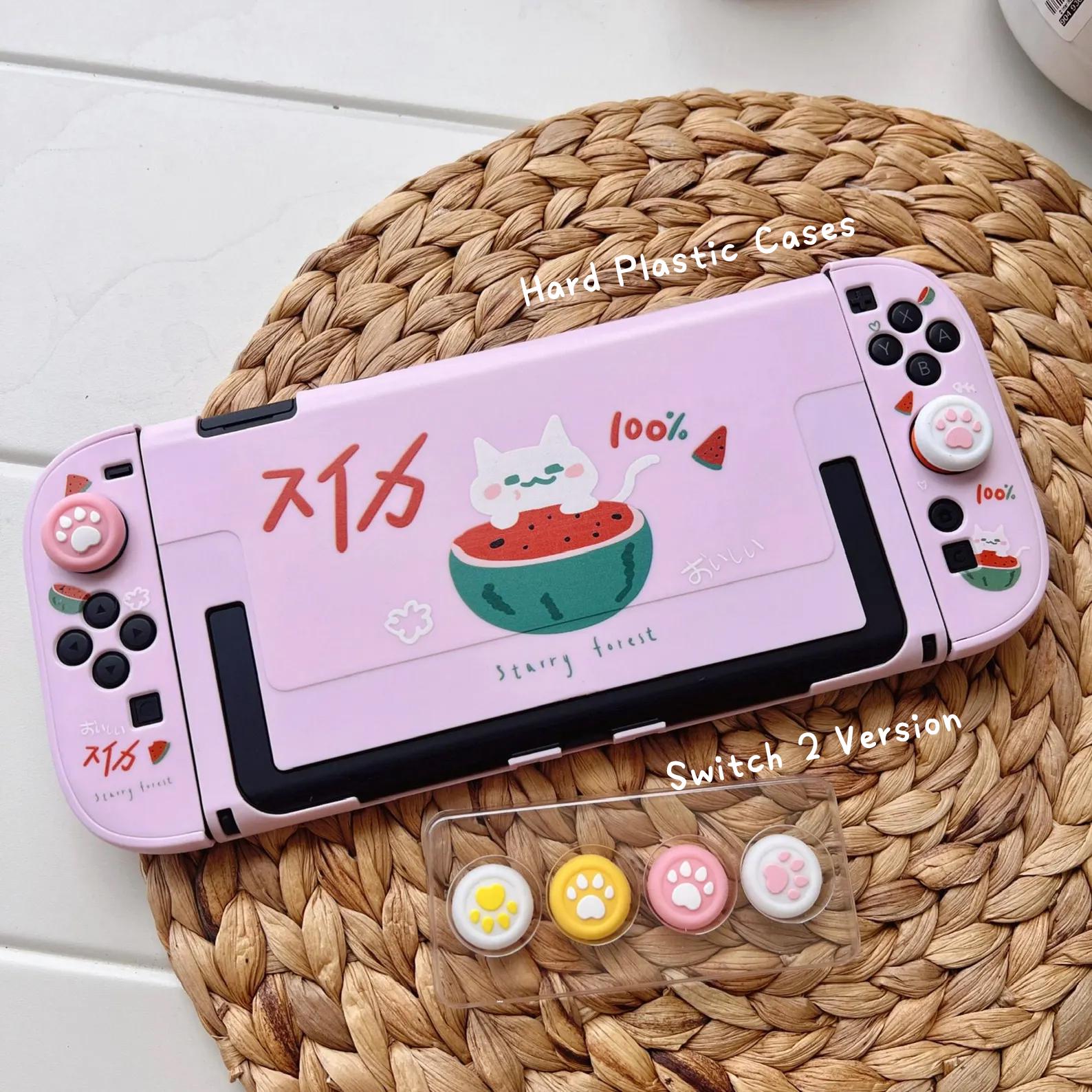 Cute Watermelon Cat Nintendo Switch 2 Oled Case, Kawaii White Cat