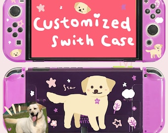 Custom Case for Nintendo Switch of your pets, Switch 2 Oled lite cover, Personalized switch accessories shell, cute gift for dog cat lover