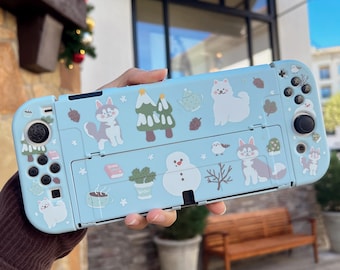 Starry Forest Winter Husky Case for Nintendo Switch 2, OLED, Lite