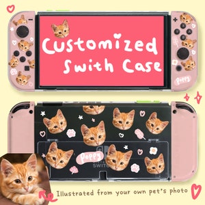 Custom Case of Your Pets for Nintendo Switch/Oled/lite, Personalized switch accessories, Original design kawaii cute cover shell