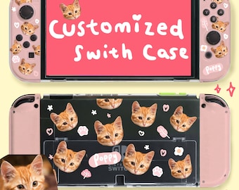 Custom Case of Your Pets for Nintendo Switch/Oled/lite, Personalized switch accessories, Original design kawaii cute cover shell