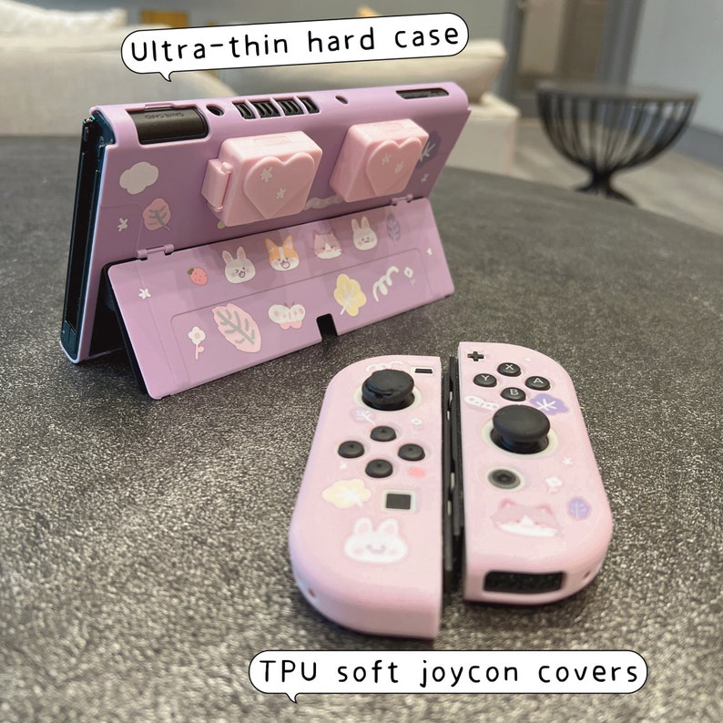 Starry Forest Cute Bunny Cat Switch OLED Case With Game Card Boxes ...