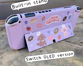 Starry Forest Poodle Bakery Case for Nintendo Switch, Cute Purple
