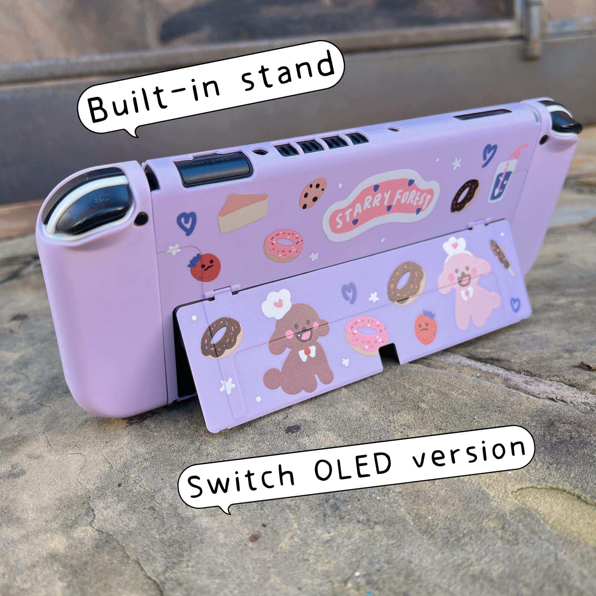 Starry Forest Poodle Bakery Case for Nintendo Switch, Cute Purple