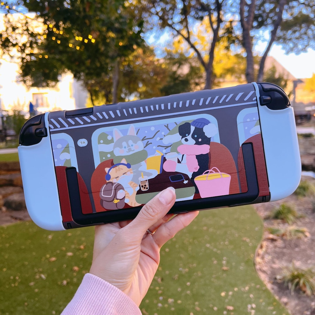 Starry Forest Winter Train Case for Nintendo Switch 2, Cute Pink Yellow ...