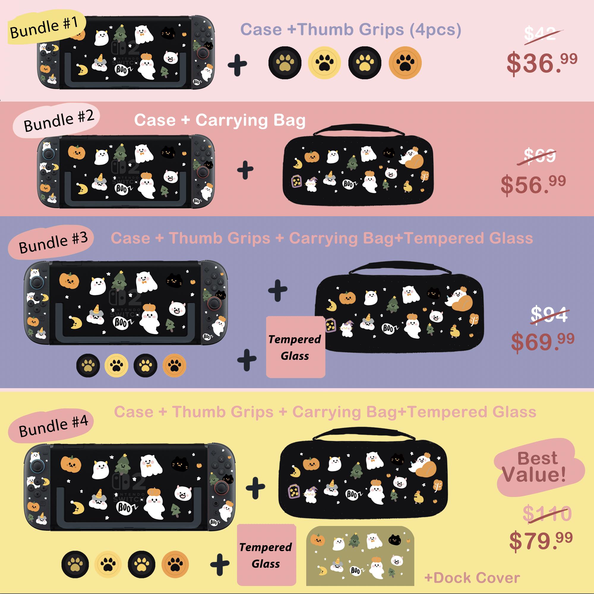 Starry Forest Halloween Case for Nintendo Switch 2, Cute Black Boo