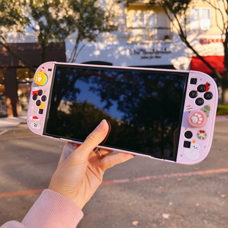 Starry Forest Cozy Christmas Hülle für Nintendo Switch 2, Pinke Switch Oled Zubehör, niedliche kawaii Hülle für Nintendo, Geschenk für Gamer Bild 10