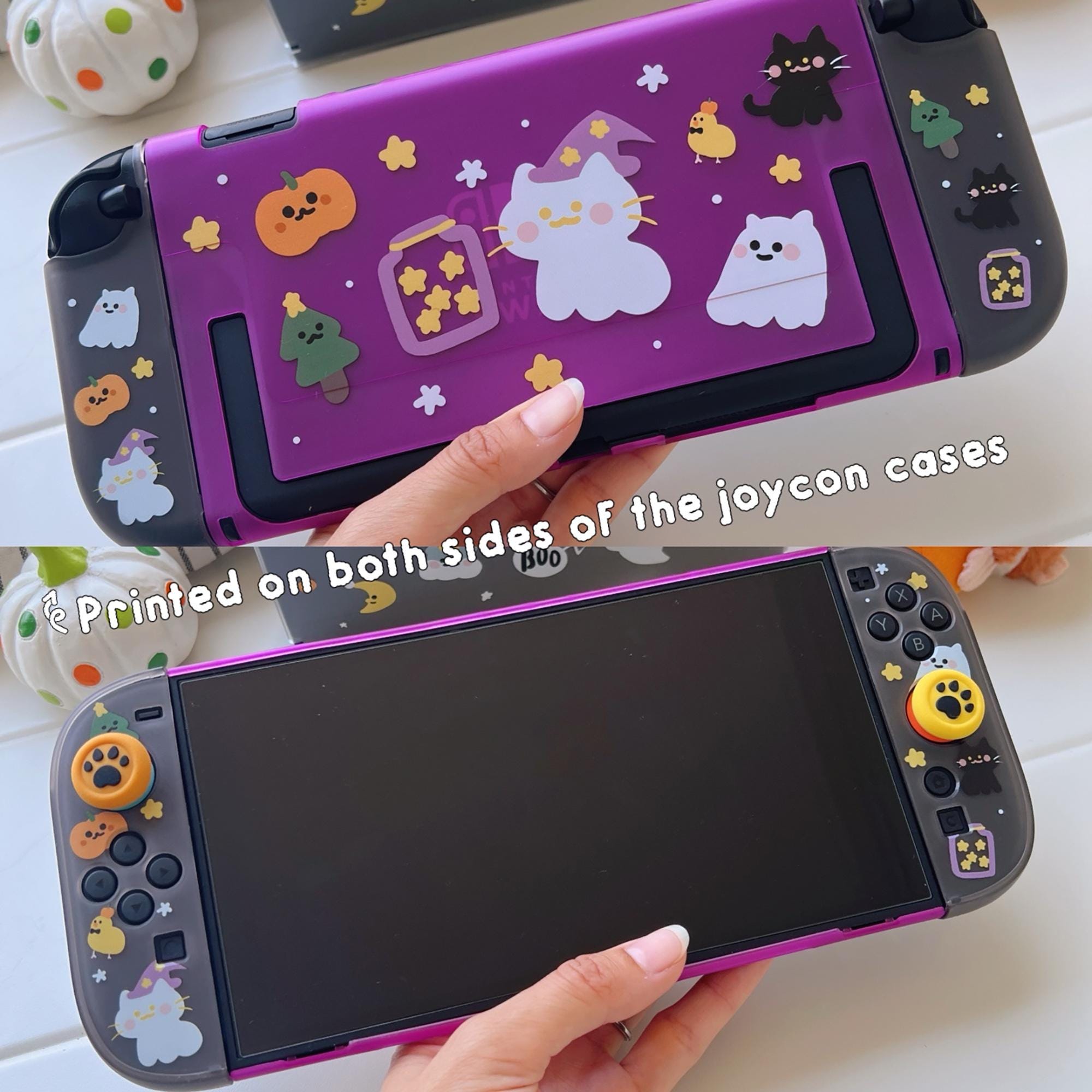 Nintendo Switch 2用 星空の森の魔法使い猫ケース、ドッキング可能な