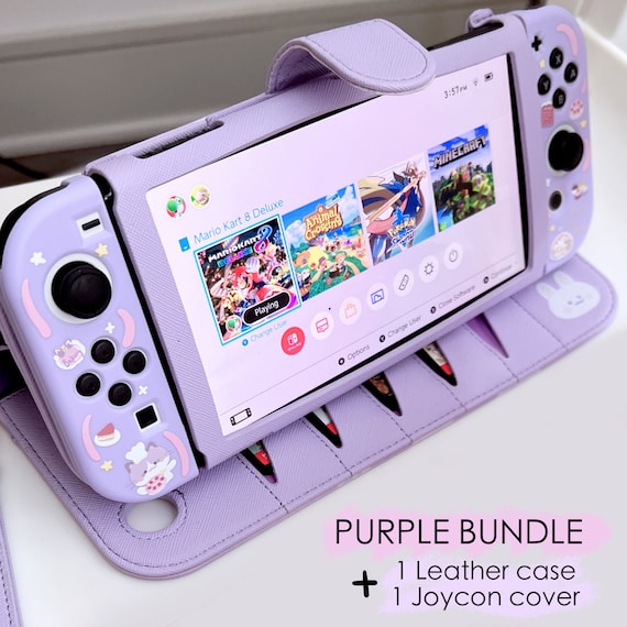 Starry Forest Leather Case for Nintendo Switch OLED, Cute PU