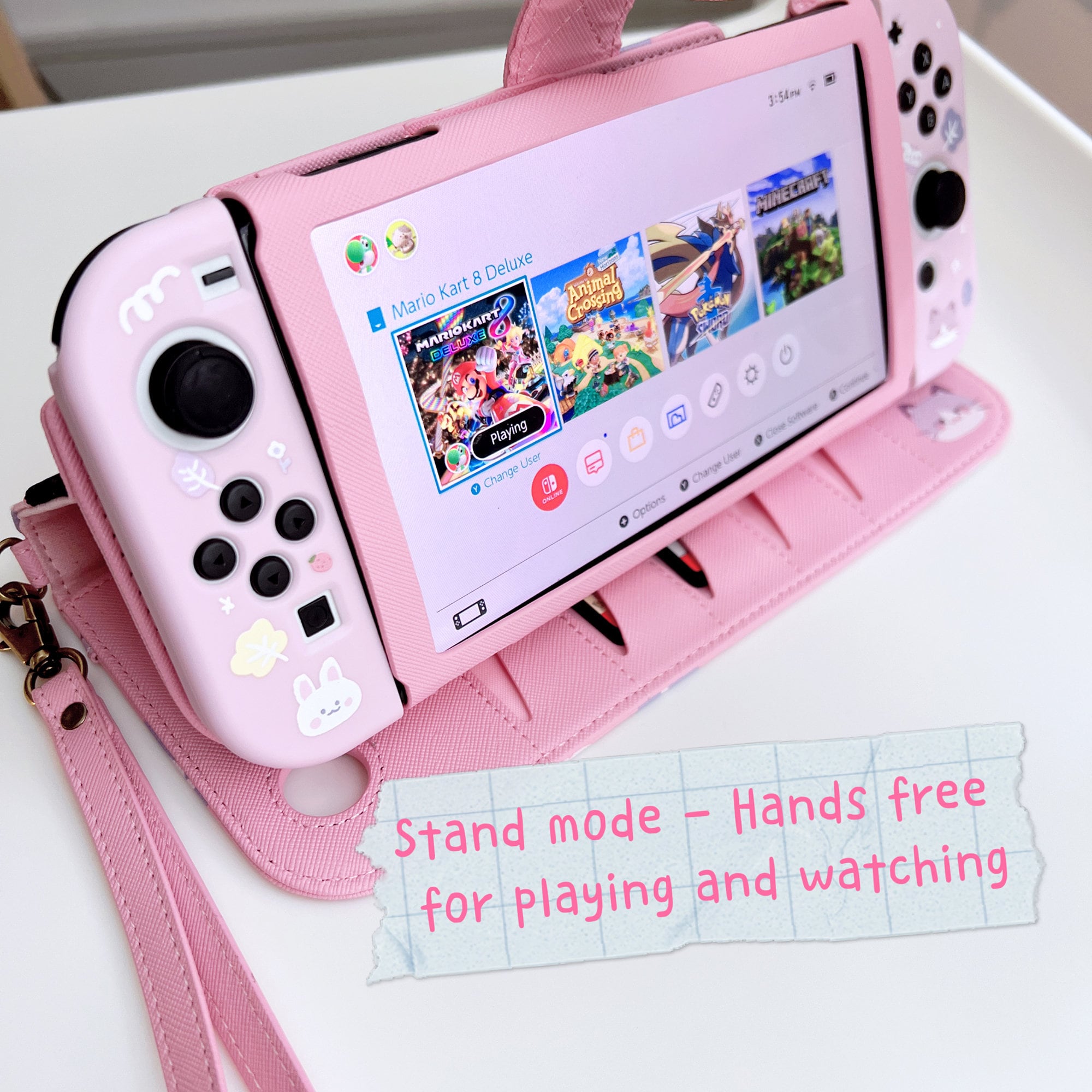 Starry Forest Leather Case for Nintendo Switch OLED, Cute PU