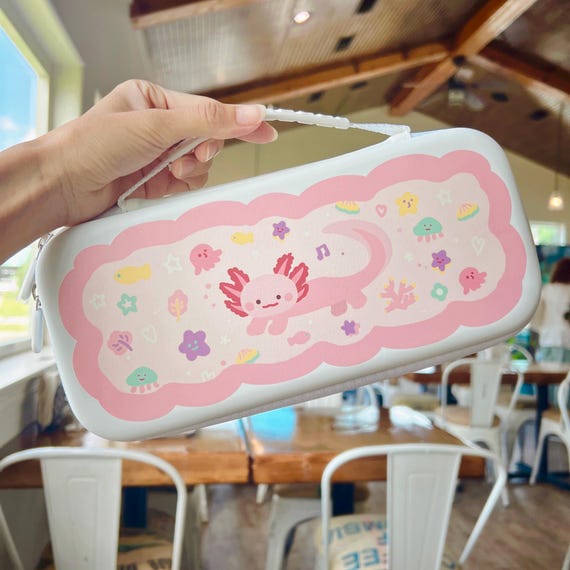 Starry Forest Axolotl Carrying Bag for Switch 2, Accessories for