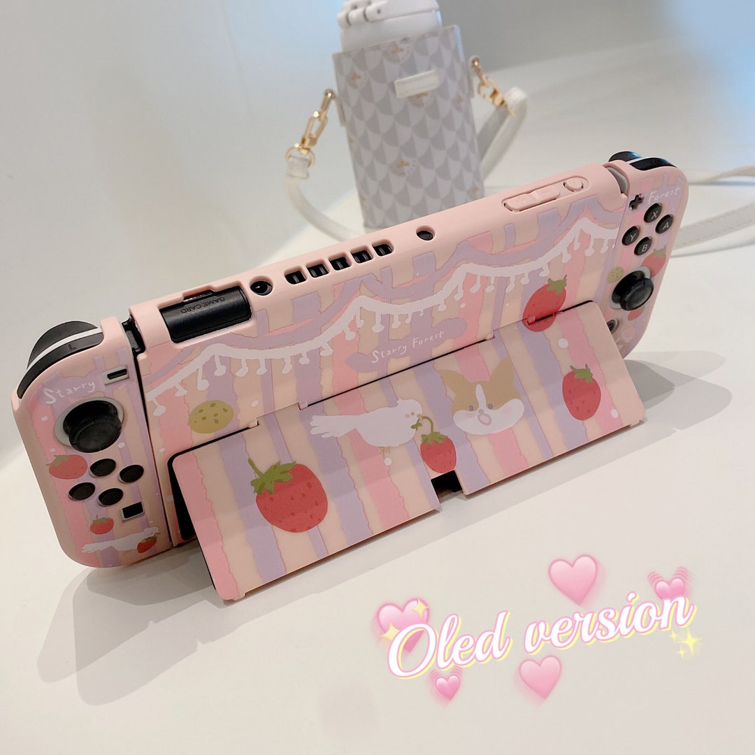 Strawberry Corgi Switch Oled Case, Kawaii Dog Nintendo Switch
