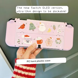 Starry Forest Cozy Christmas Hülle für Nintendo Switch 2, Pinke Switch Oled Zubehör, niedliche kawaii Hülle für Nintendo, Geschenk für Gamer For Switch Oled