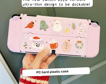 Nintendo Switch 2用 星空の森 クリスマス ケース、ピンクのSwitch