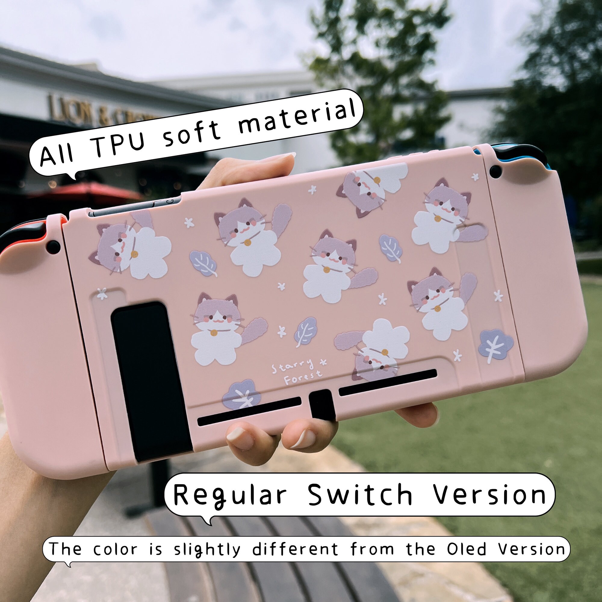 Starry Forest Cat Bunny Print Case for Nintendo Switch 2, Switch