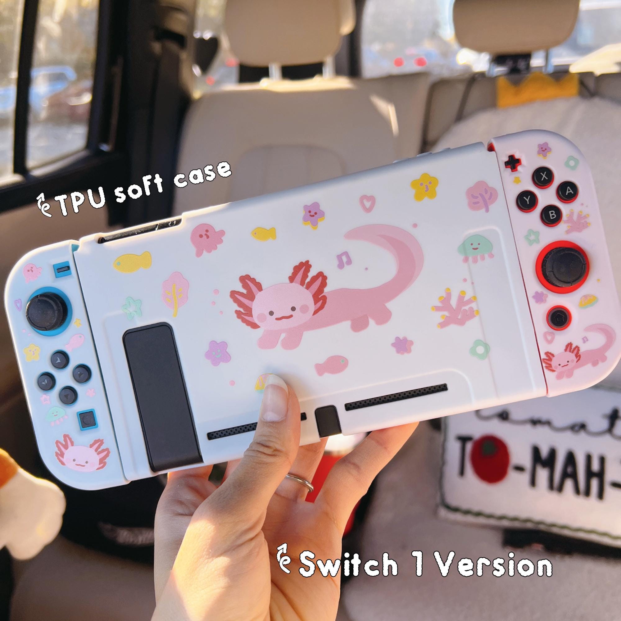 Starry Forest Axolotl Case for Nintendo Switch 2, Cute White