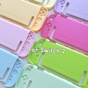 Starry Forest Solid Frosted color Case for Nintendo Switch 2, Switch 2 Accessories shell, purple green pink kawaii joycon covers