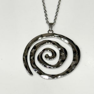 Spiral Necklace, Spiral large/Swirl Necklace, Beautiful Spiral Silver Choker, Christmas/Anniversary/Valentine/Birthday gift, Gift for Her