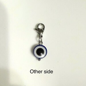 Evil Eye Charm, Handbag/ Purse clip on Charm, Protection/ Good Luck/ Nazar/Handmade Charm, Buggy Charm image 2
