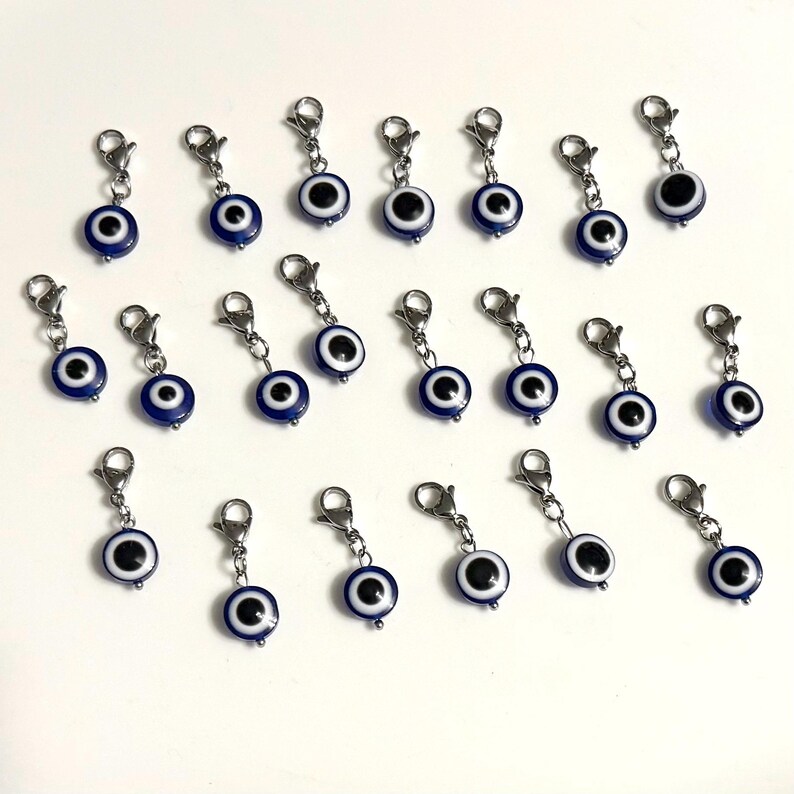 Evil Eye Charm, Handbag/ Purse clip on Charm, Protection/ Good Luck/ Nazar/Handmade Charm, Buggy Charm image 6